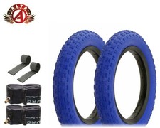 ALTA BICYCLE WIRE BEAD 12" 1/2" x 2 1/4" TIRE SET BLUE COMP III BMX TREAD 6/PC.