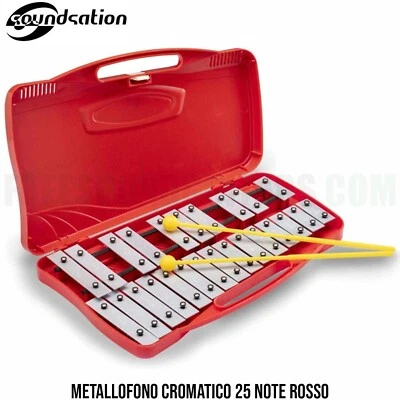 SOUNDSATION SG-25N-RD Metallofono Cromatico 25 Note ROSSO da studio scuola