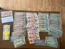 Lot of 100 1954 1973 1986 $1 $2 $5 Dollar Bill Notes Uncirculated Unc See descr