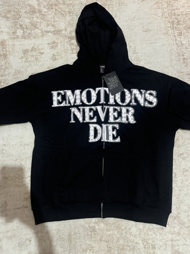 Mixed emotions black rhinestone hoodie XL - FAST SHIPPING 