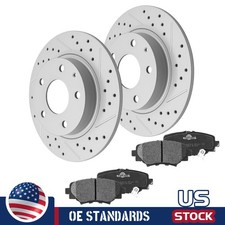 265mm For 2014 - 2018 Mazda 3 Sport Rear Disc Rotors Ceramic Brake Pads