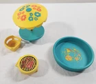 Vintage Fisher Price Little People Patio Set- Swimming Pool, Umbrella Table, BBQ