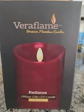 Veraflame Premium Flameless Led Red Candle 3.5"X5" Radiance Col. Cinnamon Scent 
