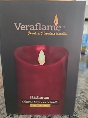 Veraflame Premium Flameless Led Red Candle 3.5''X5'' Radiance Col. Cinnamon Scent 
