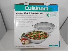 NEW CUISINART JUMBO 14" WOK & STEAMER SET W/LID 6 1/2 QT, MODEL: JWS-36