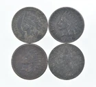 Lot of 4 STRONG Liberty 1887 1889 1881 1880 Indian Head Cent Lot *056