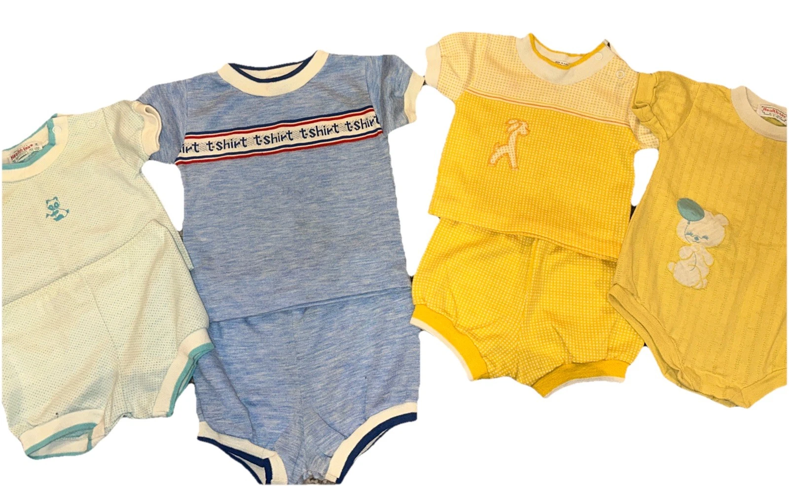 Vintage Health-Tex Baby Clothes Lot Romper Shirt & Shorts Outfit Playsuit Outfit