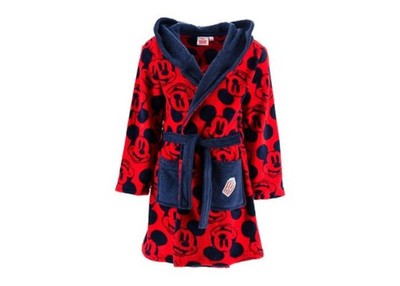 Mickey Mouse Maus Kinder Jungen Bademantel mit Kapuze Morgenmantel