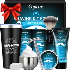 Shaving Kit for Men,Mens Shaving Kit w/Natural Cologne Shaving Cream,Balm,Bow...