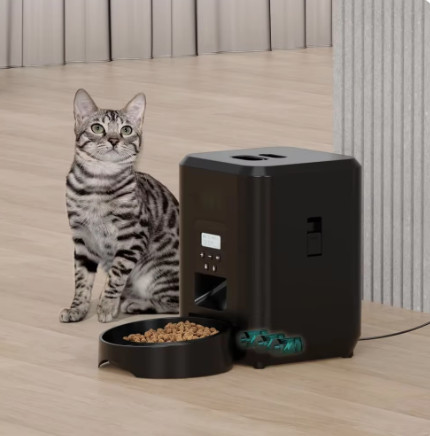 Mangiatoia Automatica Gatti 2L - Acciaio Inox e Timer 4 Pasti - 2