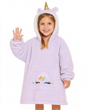 Wearable Animal Blanket Hoodie for Kids 3-10yr, Fun Comfy Blanket Hoodie, Hooded