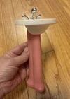 Vintage Barbie Malibu Dream House Pink Pedestal Sink Dolphin Spout Furniture