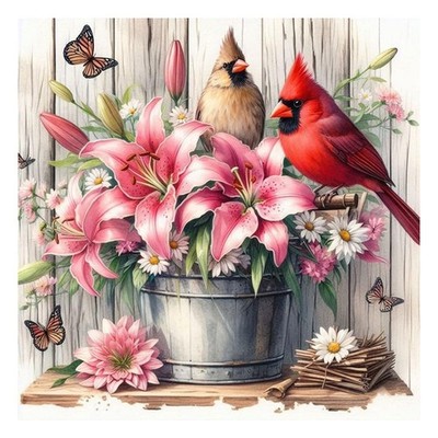 Diamond Painting Kits for Adults Cardinal and Flower, 5D DIY Diamond Art Kits...
