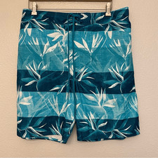 Laguna originals Mens Board swim beach Trunks Shorts Aqua teal blue drawstring L