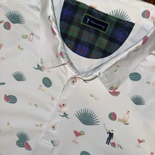 William Murray Agua Caliente Cocktails Fruit Performance Polo Men’s 3XL White