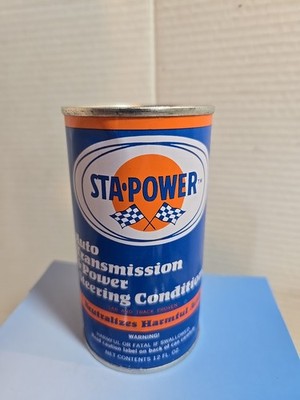Vintage NOS STA-POWER Auto Transmission & Power Steering Conditioner 12 oz. Can 