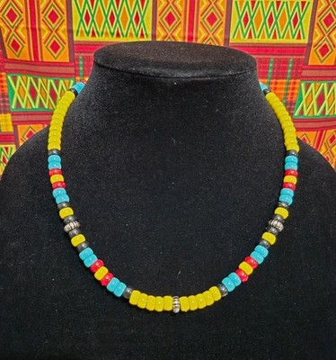D, Necklace native American southwest Aztec Indian western cowboy beaded ethnic 