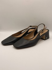 Sam Edelman Women Terra Black Leather Slingback Pump Sz 8.5