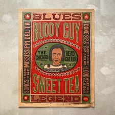 Buddy Guy Sweet Tea Letterpress Poster 0284/1252 Yee-Haw Industries 2001 Blues