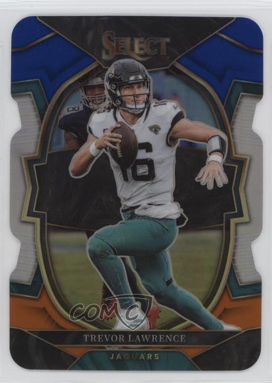 2022 Select Concourse Blue & Orange Prizm Die-Cut 12/35 Trevor Lawrence #41 8mm