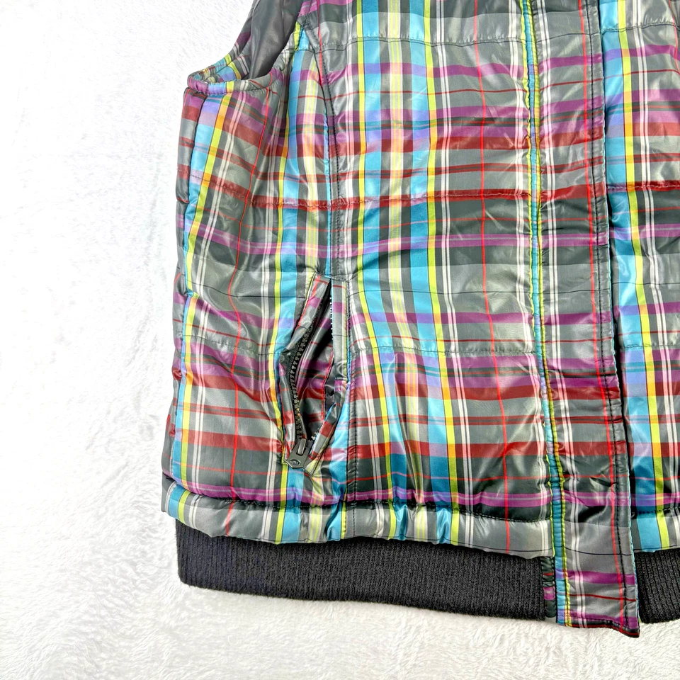 Chaleco acolchado Gorpcore multicolor a cuadros acolchado para mujer talla L Christopher & Banks  Foto 4 de 4