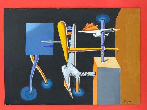 Ivan Tovar (Handmade) Drawing mixed media on paper signed & stamped