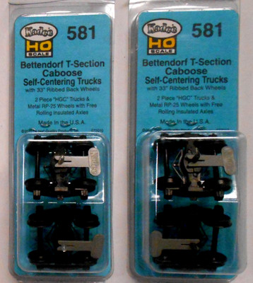 KADEE  HO Scale #581 T-Section Bettendorf Self Centering 2 pair  CABOOSE TRUCKS