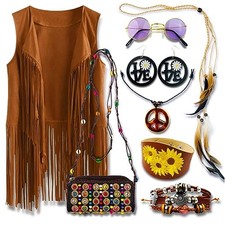Hippie Costume for Women Retro Outfit Accessories for Women, Feather Small
