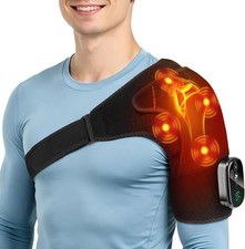 Cordless Heated Shoulder Massager with Vibration for Pain Relief Relaxation