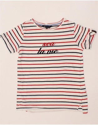 Crew Clothing Damen Grafik T-Shirt Oberteil UK 8 Small bunt gestreift CH89