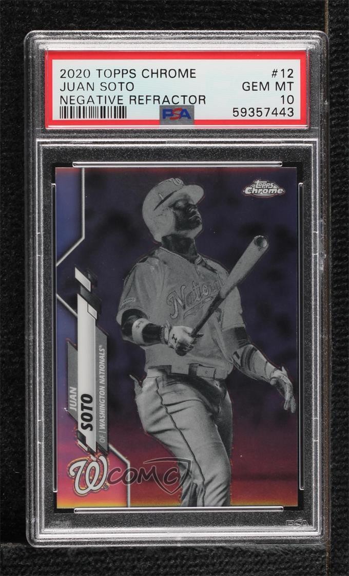 2020 Topps Chrome Negative Refractor Juan Soto #12 PSA 10 GEM MT 04qy