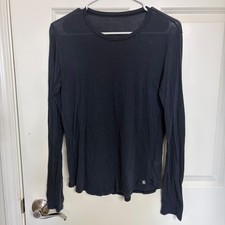 FIGS Navy Blue Long Sleeve Pima Cotton Modal Underscrub Top Shirt L61000