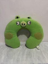 Angry Bird Plush Neck Travel Carry On Flight U Pillow Stuffed Animal Green Pig