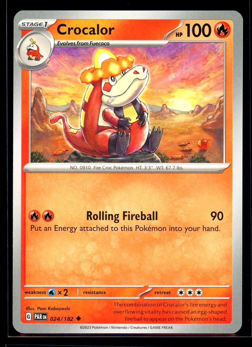 2023 Scarlet & Violet - Paradox Rift Crocalor #24 Non Holo Pokemon Card