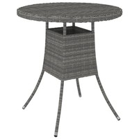 Gartentisch Grau 70X70X73 Cm Poly Rattan