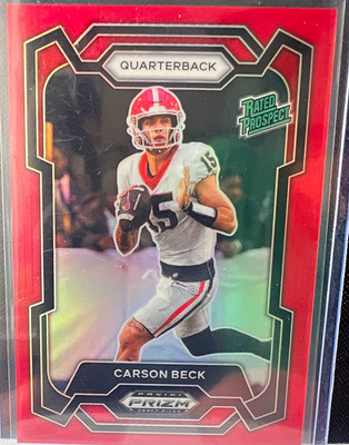 Panini 2024 Prizm Draft Picks Carson Beck RC Red Prizm #130 /299