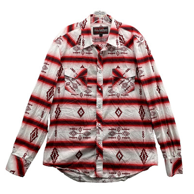 Rock & Roll Cowboy Pearl Snap Shirt Men's Large Southwestern Rodeo Grunge Rocker