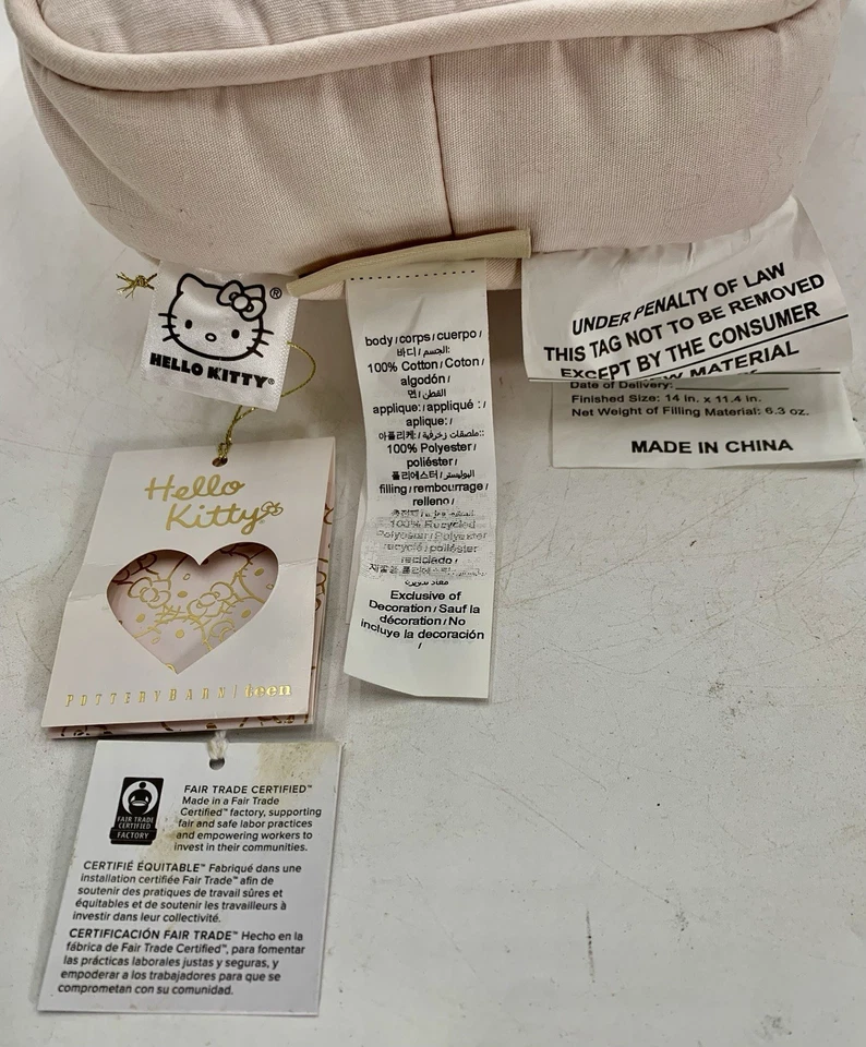 NUEVO Almohada Decorativa Corazón Hello Kitty Pottery Barn Teens, Amor, San Valentín Foto 3 de 4
