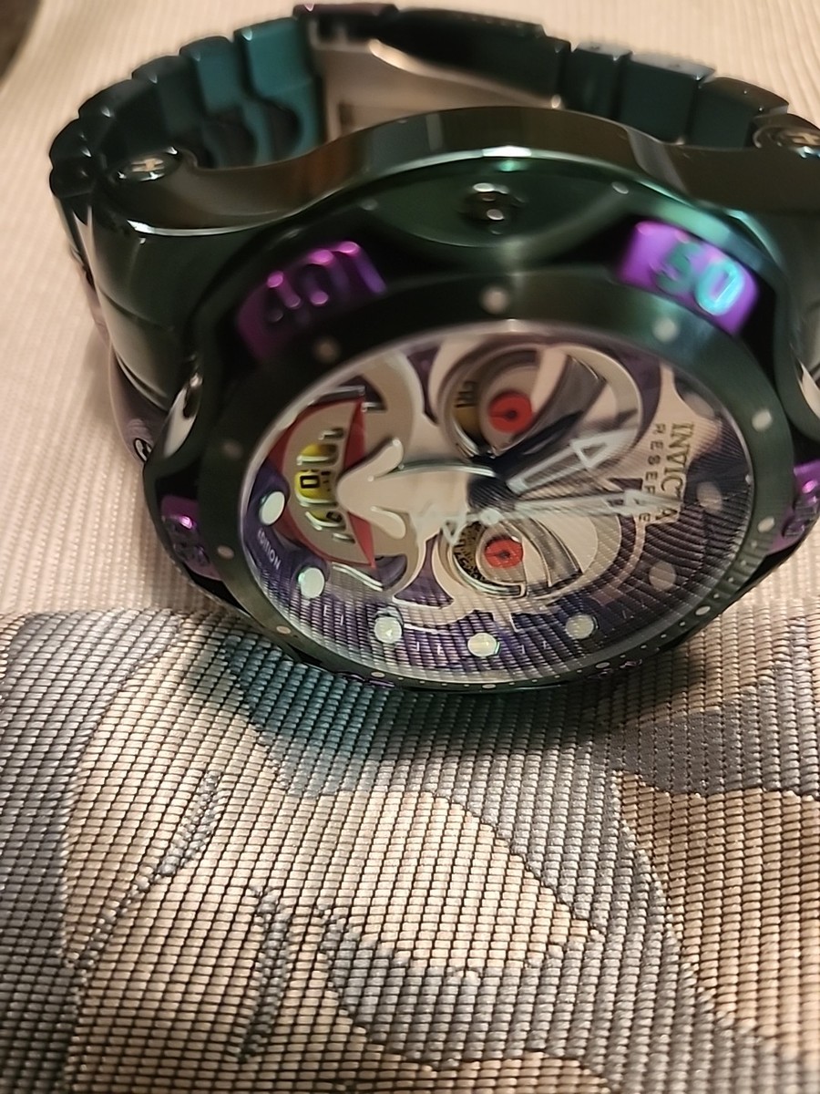 Invicta 30124 Reserve DC Comics Joker 52mm Men's Watch Green/Purple