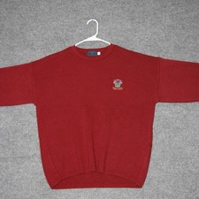 Vintage St Andrews Collection Sweater Mens L Red Millennium Open 2000 Golf Knit