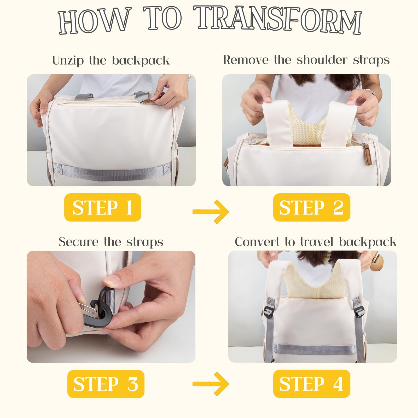 Pripher Diaper Bag Backpack Mommy Large Capacity Travel Essential Baby for Mom thumbnail 5