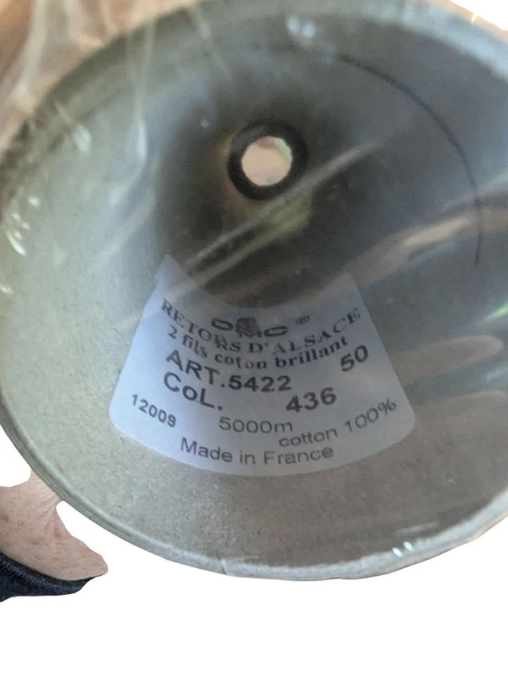100% Cotton DMC Retors D'Alsace Thread 5000 M Spool Cone 2 Fil Gold Tan Lot 4 - Image 4 of 4