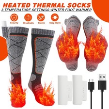 Electric Heated Socks Rechargeable Battery Men Women Winter Foot Warmer 3.7v