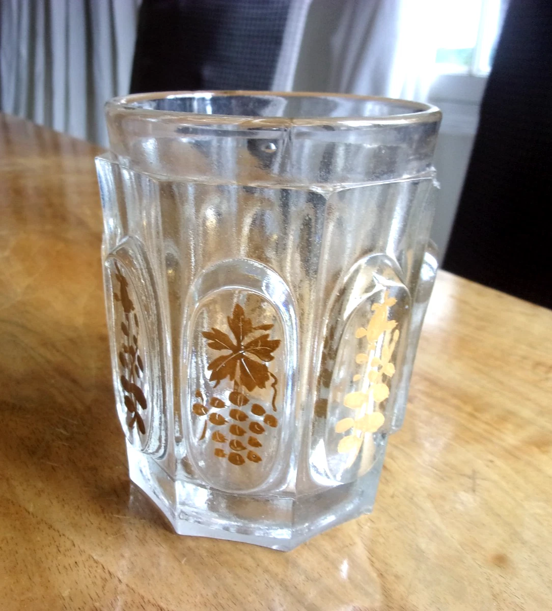 Lot De 5 Gobelets à Vent En Verre Ambre Vénitien Gravé - Vers 1940