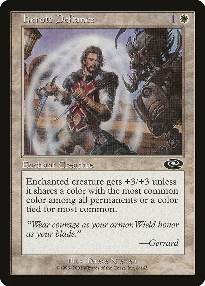 2001 Magic: The Gathering: PLS - Heroic Defiance (#6, Common, Moderately Played)