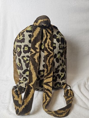 Miss Margo Designs Tapestry Velvet Print & Leather Backpack Bag Boho Chic