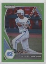 2021 Panini Prizm Draft Picks Lime Green 30/75 Justice Thompson #PDP180 4z8