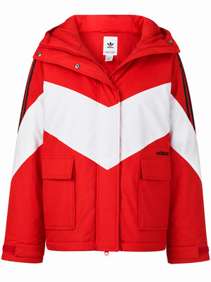 adidas Iconic Damen- Winterjacke FQ2413, rot/weiß, Gr.30 , Neu und OVP