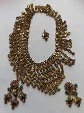 Antique Sherman Jewellery Set Earrings & Necklace Pre-Owned (36-#15)