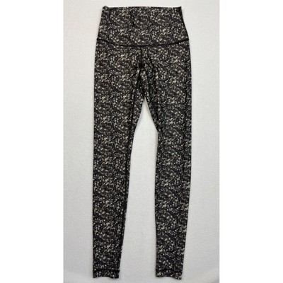 Lululemon Align Pants Sz 2 Gold Sequin Print High Rise Nulu Leggings 31'' Inseam